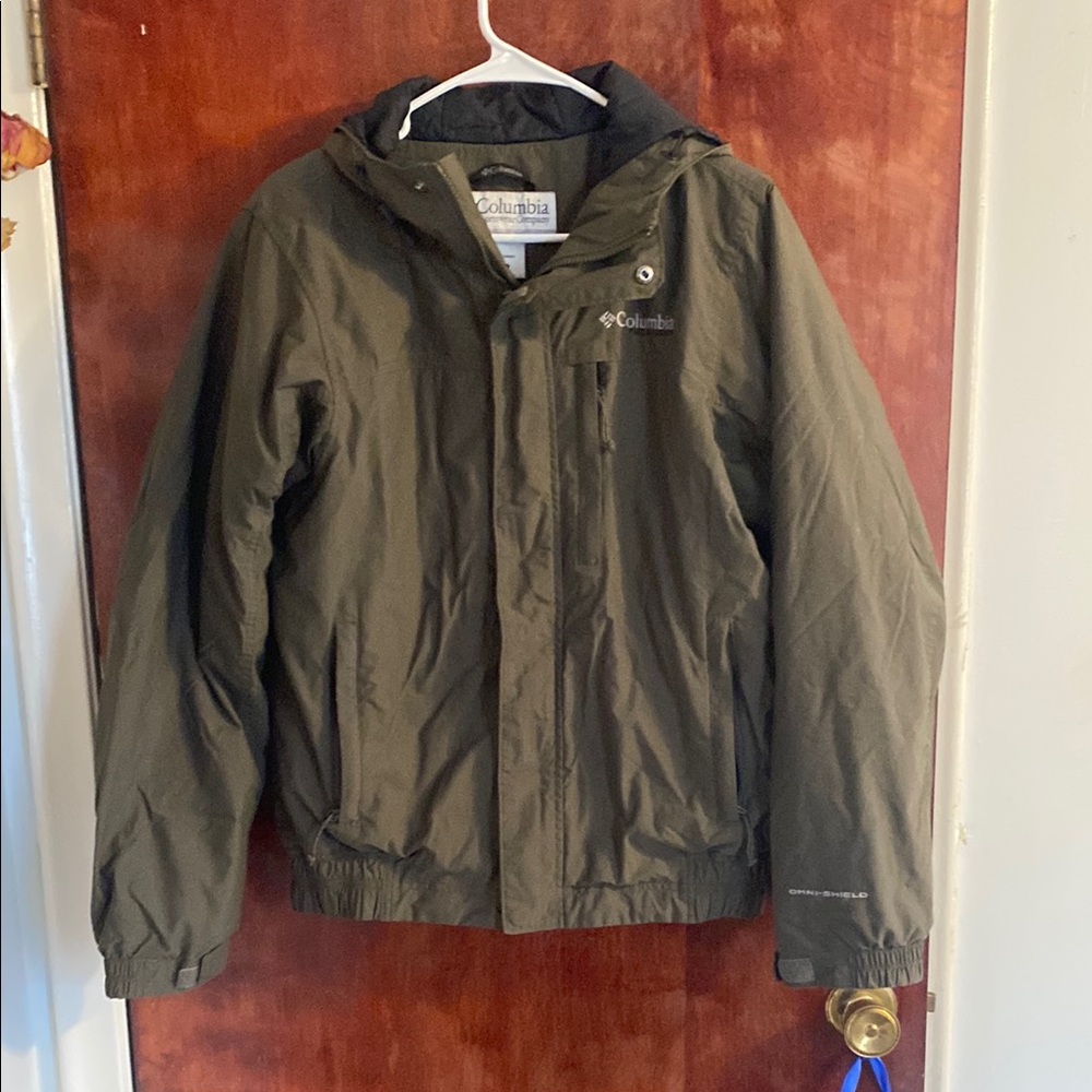Columbia  Field Gear Omi Shield Olive Green Hooded Waterproof Jacket